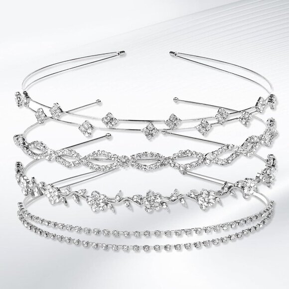 8 PCS Rhinestone Headbands Sparkly Crystal Bridal Wedding Accessories for Women main image 7